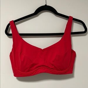Athleta Red Longline Bikini Top